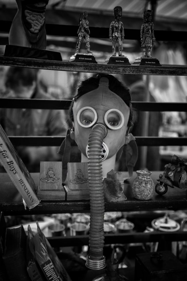 gas mask eyes bath street photography