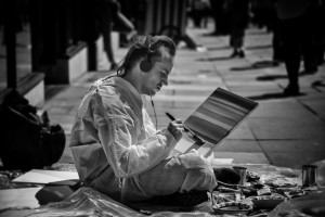 A street painter- street photography from Bath