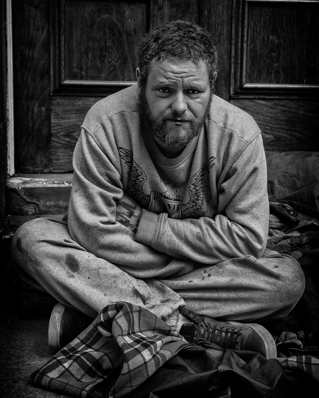 Jessie a street person on the streets of Bath - #streetphotography