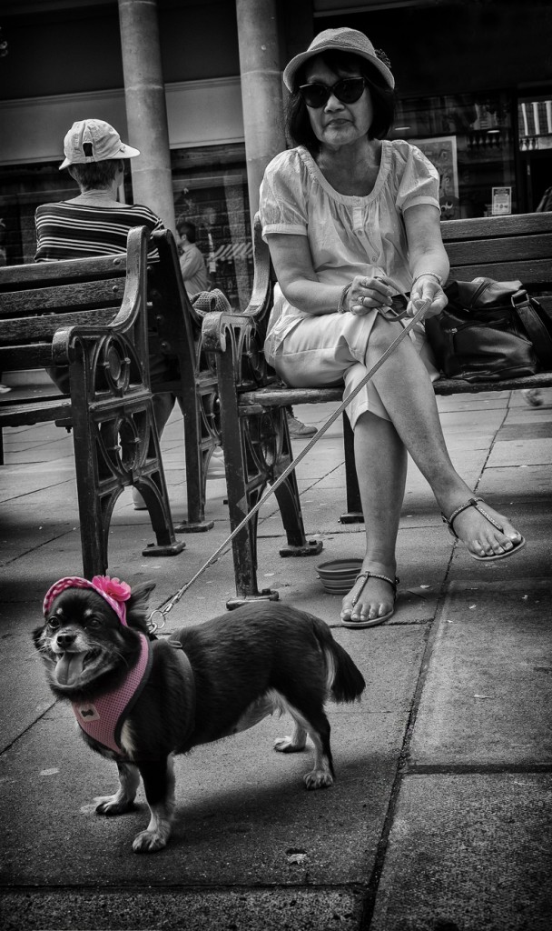 bella in pink - UK street Photography