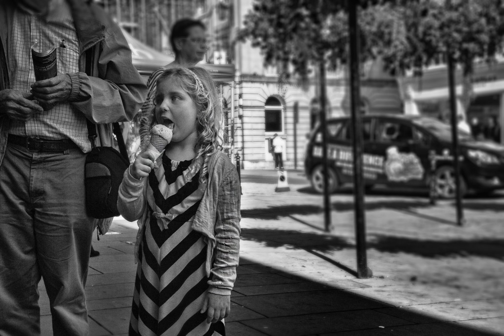 ice cream girl - UK street Photography