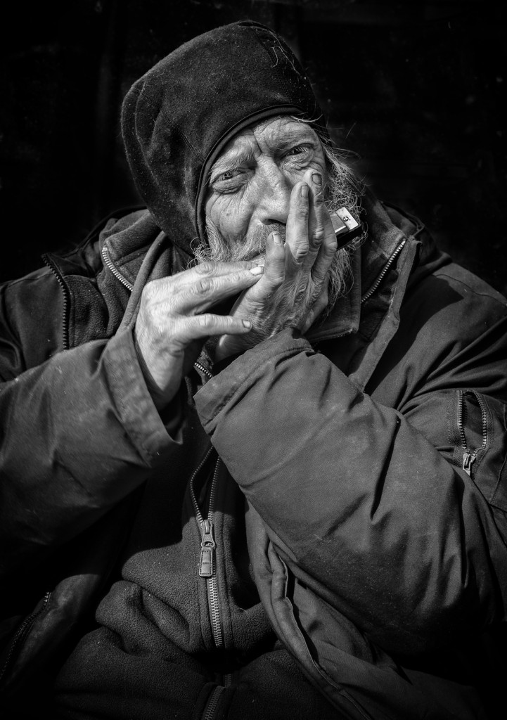 Street Portrait of Harmonica David.