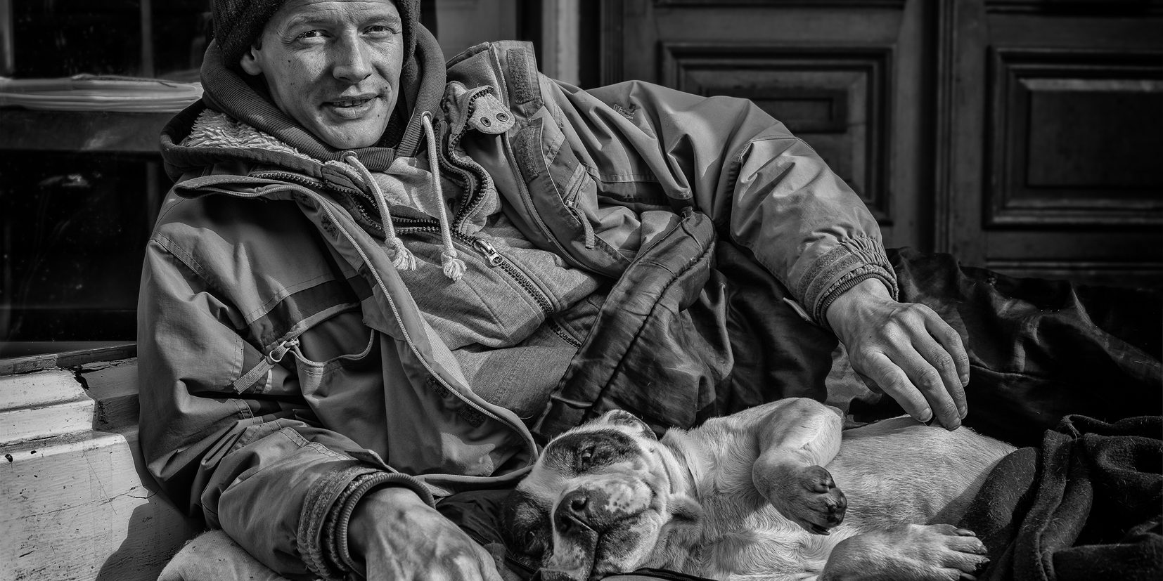 simon and buster-sm Street Portrait of Simon and Buster