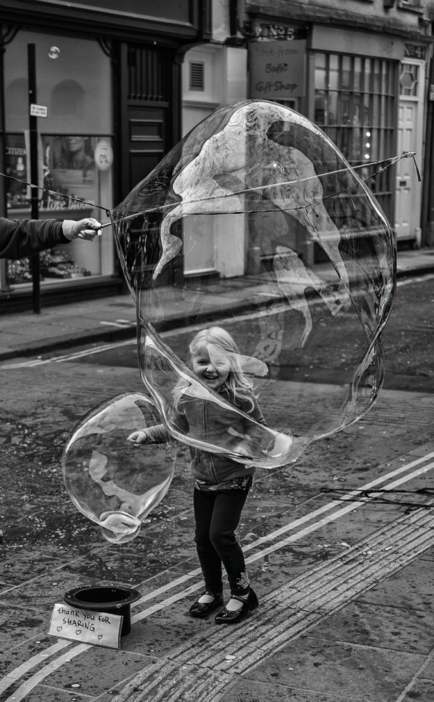 bubble girl - UK street Photography