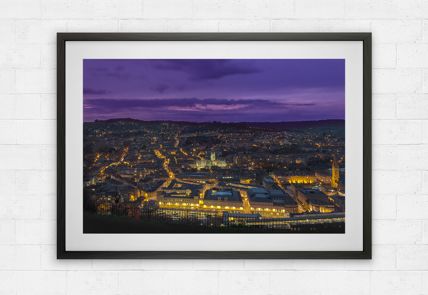 bath abbey purple skyline view