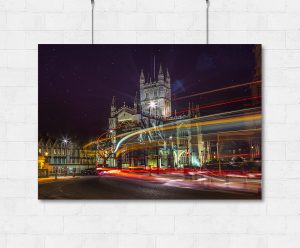 Bath Abbey rainbow trails print
