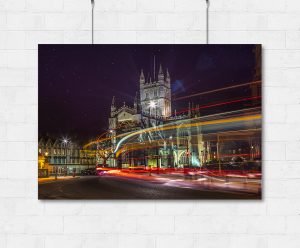 Bath Abbey rainbow trails print