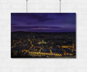 Bath Abbey purple skyline view - Print