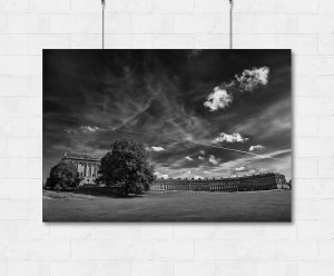 Bath Royal Crescent and summer skies-print