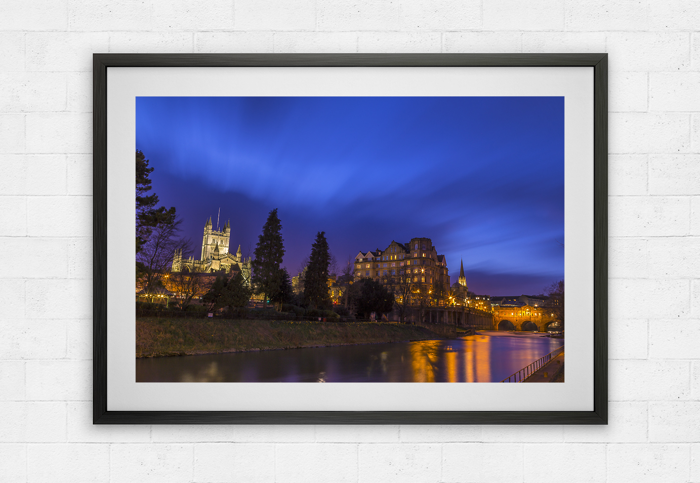 blue sky bath from the river