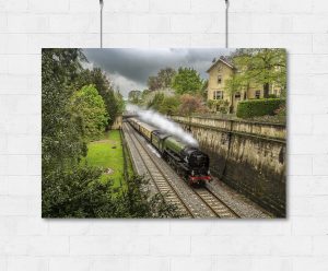 tornado steam train and pullman carriages through Bath