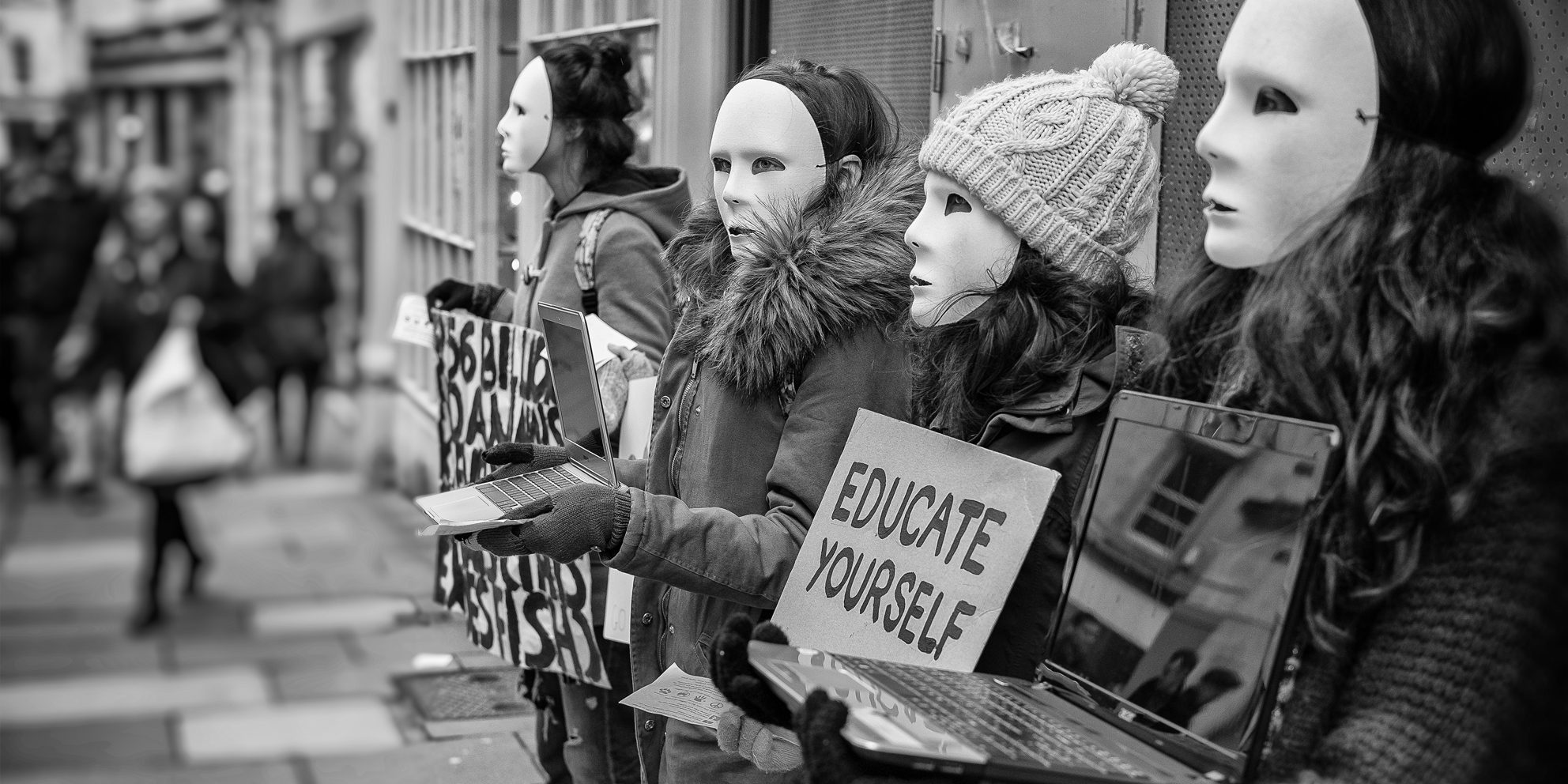 educate yourself - animal rights protest in Bath