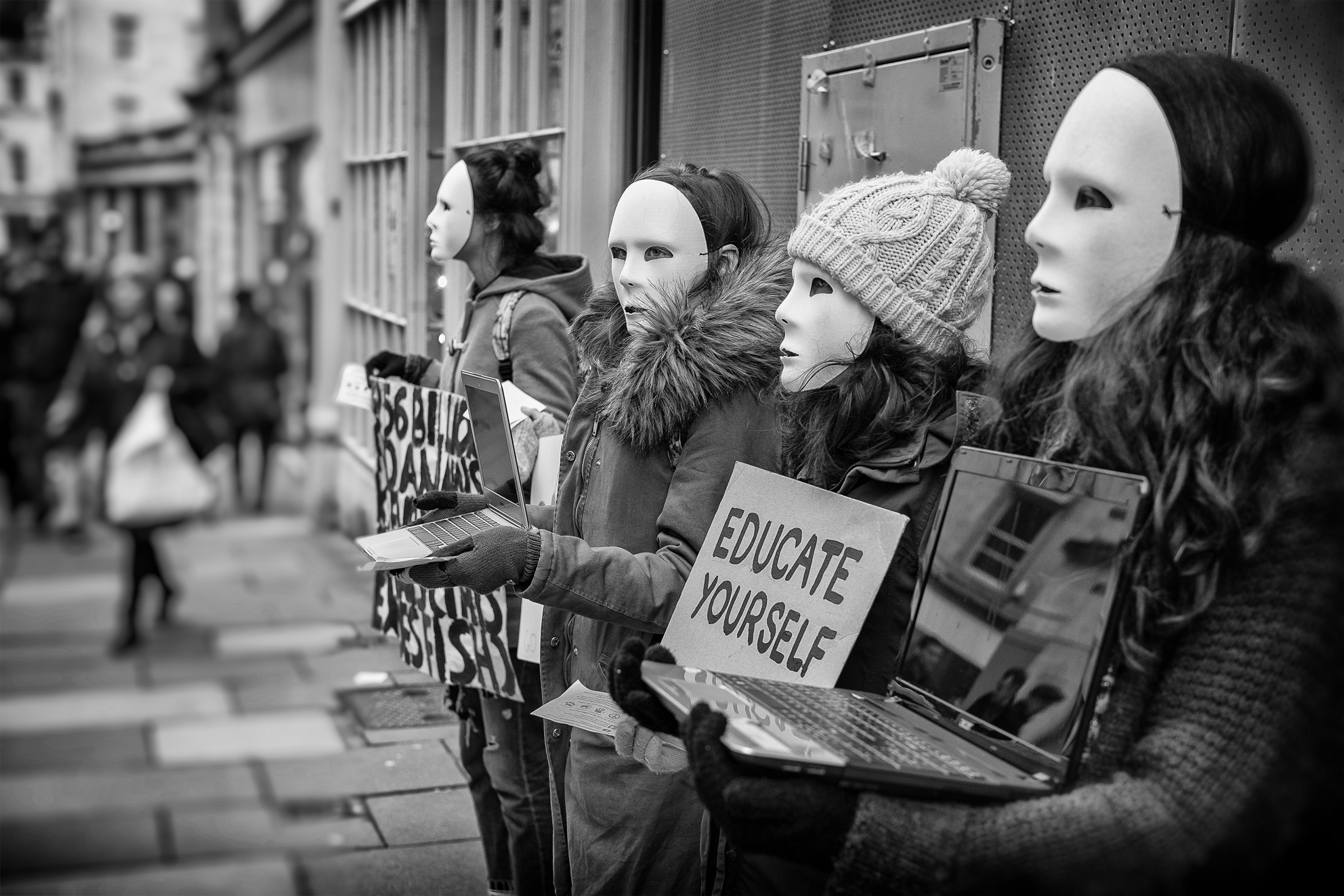 educate yourself - animal rights protest in Bath